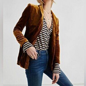 Anthropologie Burnt Orange Velvet Blazer 🧡